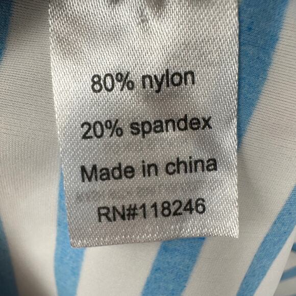 Cabana Life Zipper Swim Dress Cover Up Stripes UPF 50+ Blue White Women's Large - Picture 11 of 13